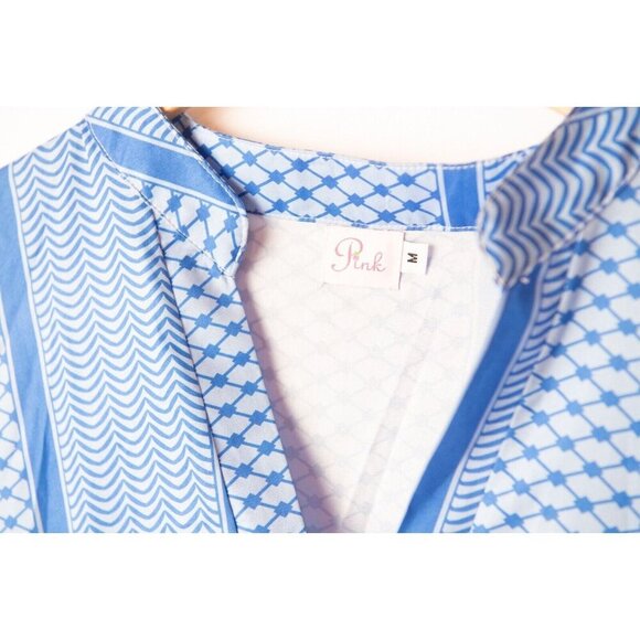 Pink Women's Dress Size M Geometric Pattern Resort Vacation Lightweight - Picture 4 of 6